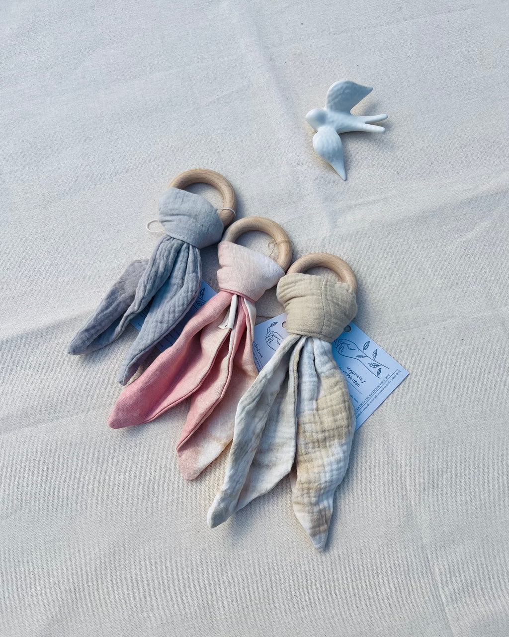 ⋒ plant dyed linen/cotton baby teether ⋒ - earthen yourself