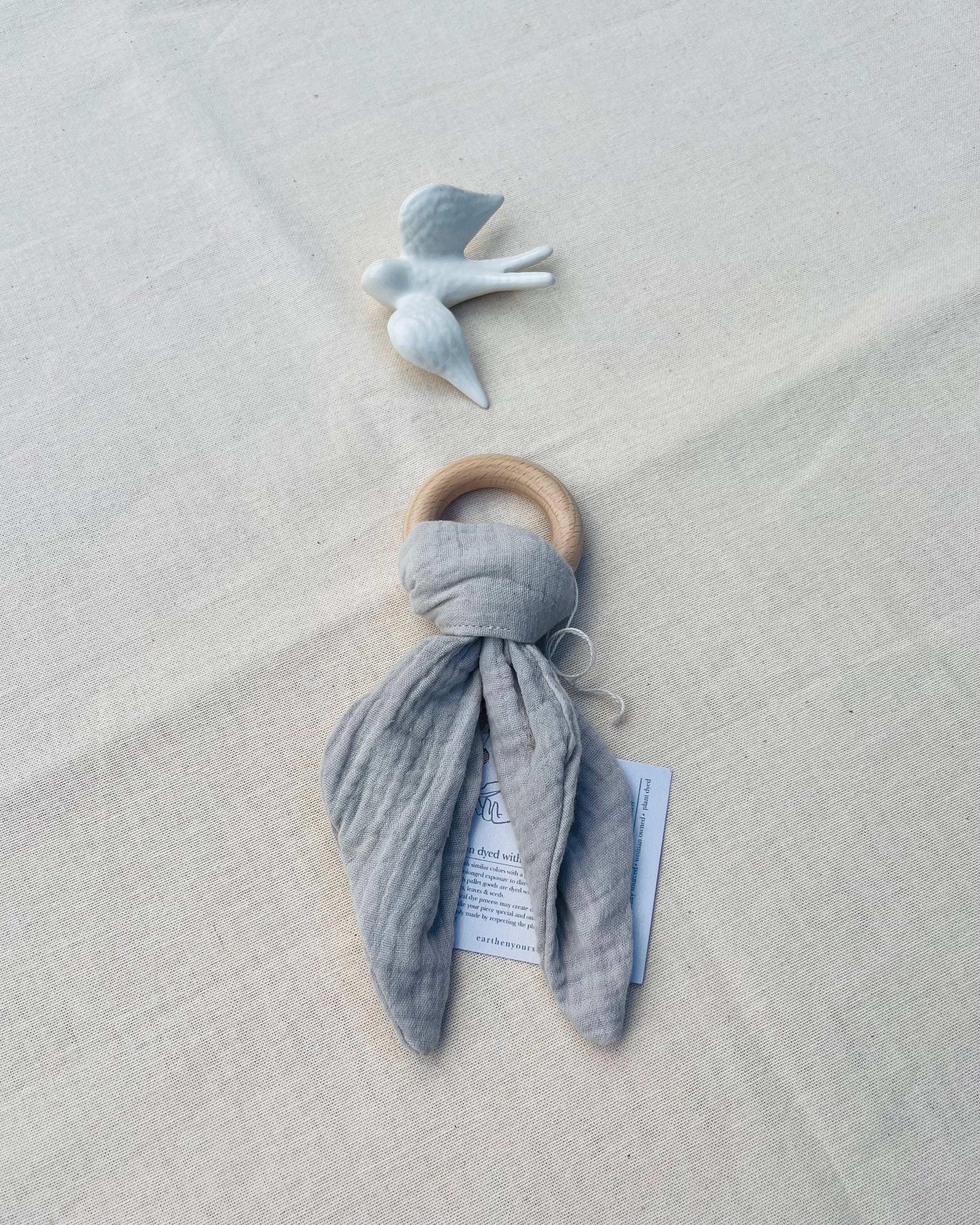⋒ plant dyed linen/cotton baby teether ⋒ - earthen yourself