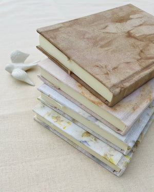 ⋒ plant dyed linen/cotton journal ⋒ - earthen yourself