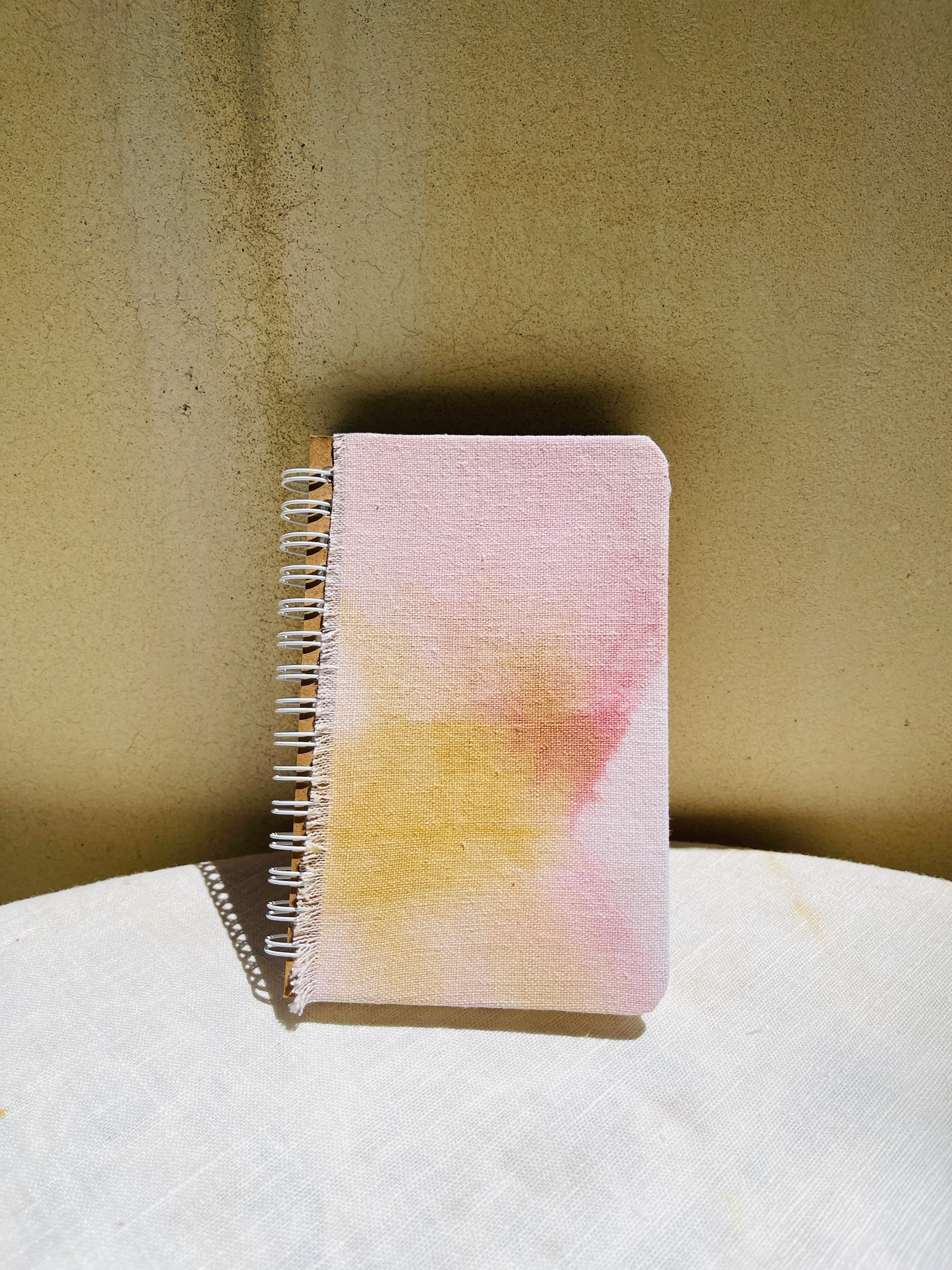 ⋒ plant dyed linen journal small ⋒ - earthen yourself