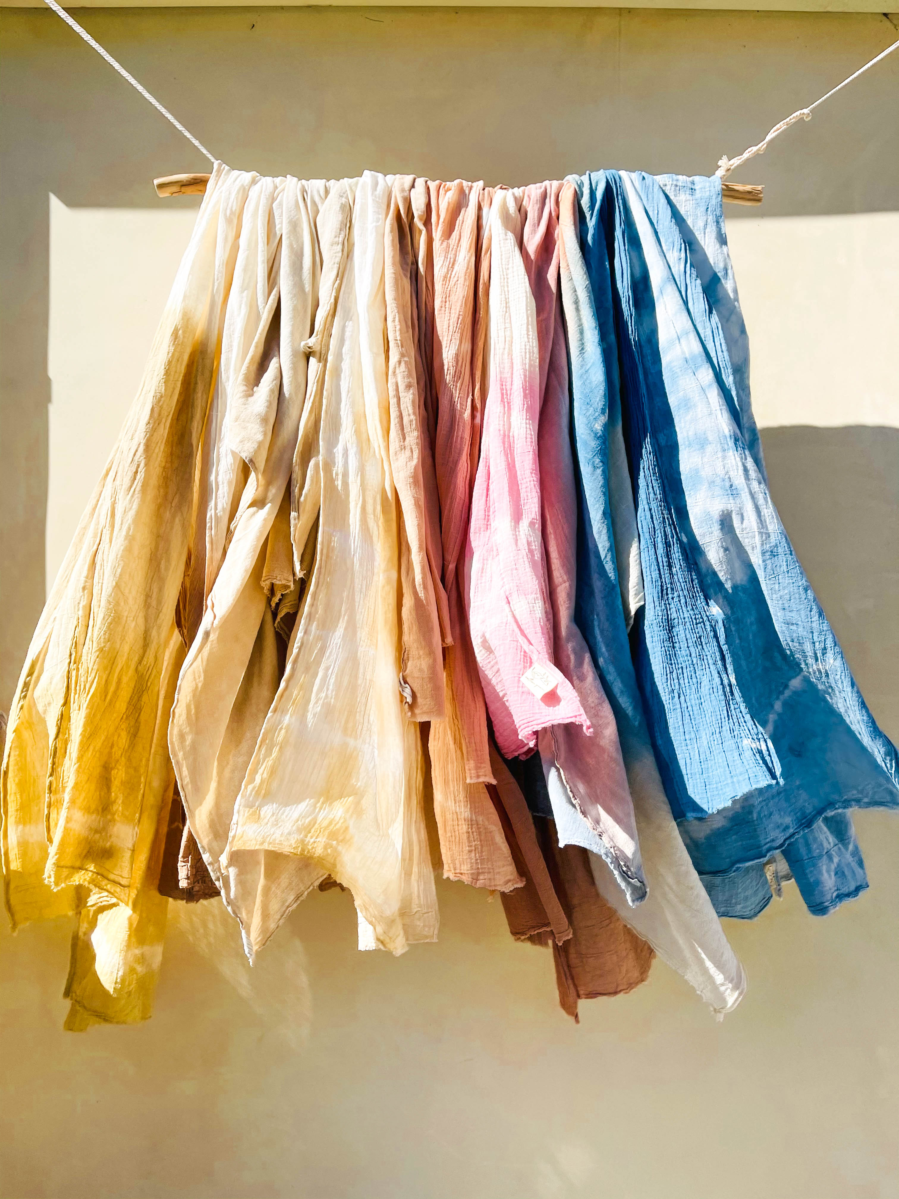 ⋒ naturally dyed organic cotton scarfs ⋒ - earthen yourself