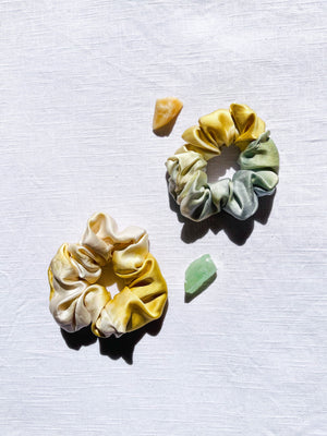 naturally dyed silk hair scrunchies - earthen yourself