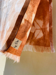 plant dyed linen scarf - earthen yourself