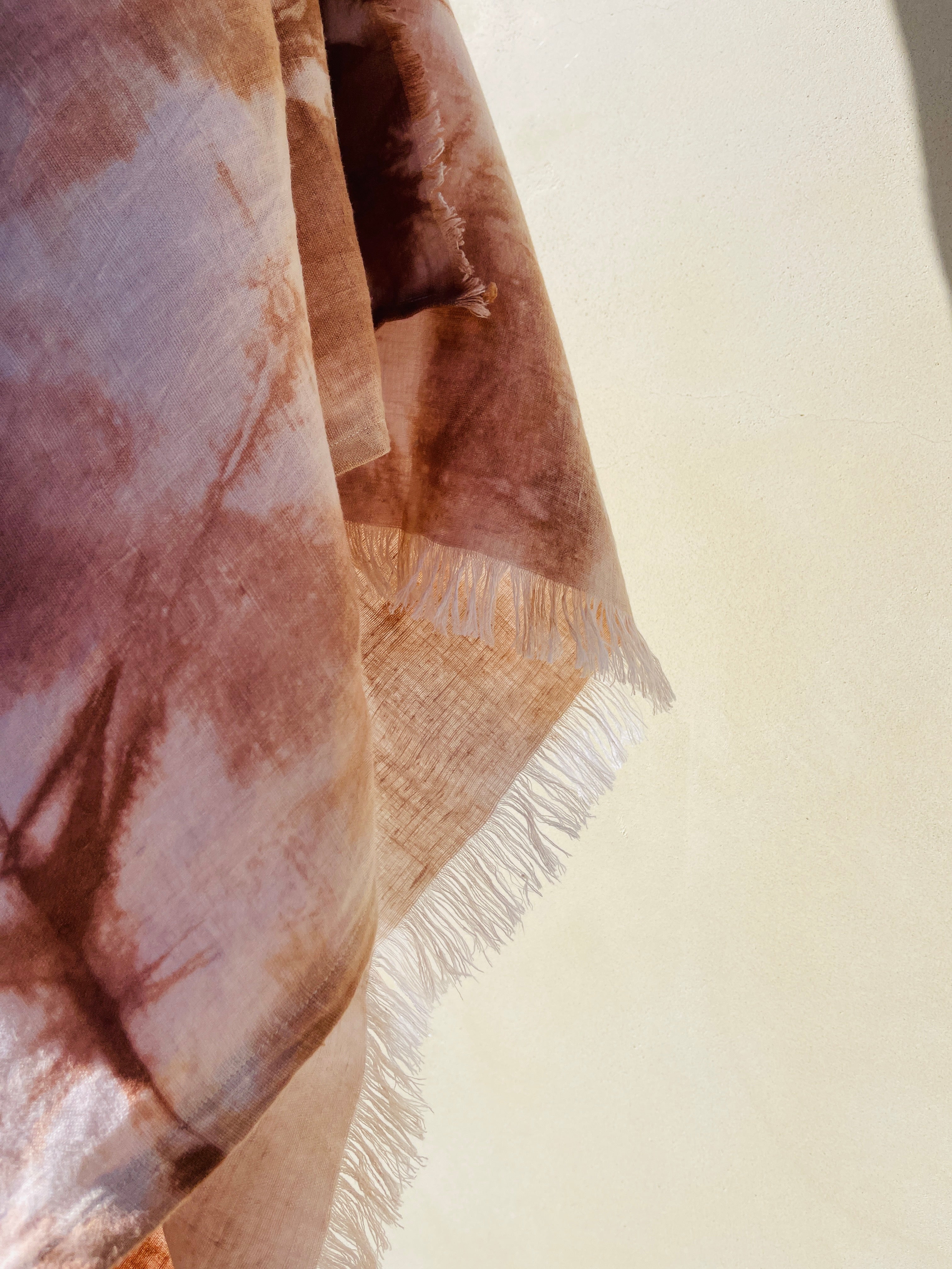 plant dyed linen scarf - earthen yourself