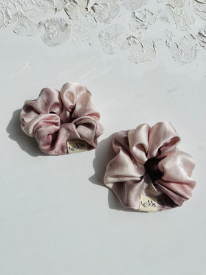 plant dyed silk hair scrunchies - earthen yourself