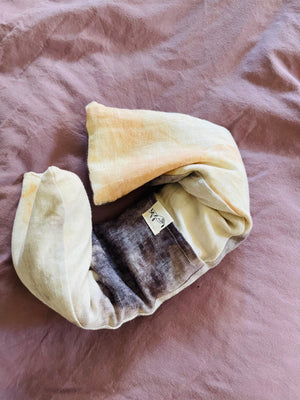 plant dyed linen body wrap - earthen yourself